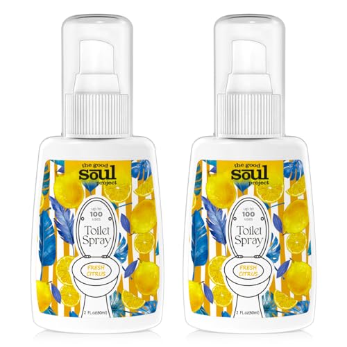 THE GOOD SOUL PROJECT Toilet Spray for Poop, Fresh Citrus, Bathroom Spray Odor Eliminator, 2Fl Oz 2 Pack