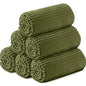 Buryeah 6 Pcs Flannel Throw Blanket Bulk 50 x 60 in Sleepover Blanket Outdoor Wedding Throw Lightweight, Oeko-tex Standard 100 Certified for Sofa Homeless Gifts (Army Green) - color: Army Green