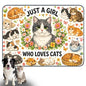 Nuxovilar Pet Dog Supplies Food Mat Floral Cat-Themed Polyester (23.62×17.71 inches) Bowl Water Spill Pad Feeding Gear for Home, Living Room, Pet Station - color: YE06002