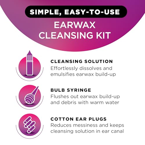 LIPO Earwax Removal Kit - Ear Wax Removal Drops with Bulb Syringe & Ear Plugs - Ear Cleaning Kit for Clogged Ears - Peroxide-Free, Gentle Ear Care for Daily Ear Hygiene & Wax Build-Up Removal