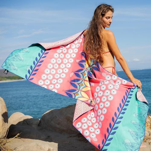 Quick Dry Towel Extra Large 78x35 Inch - Microfiber Beach Towel - Perfect for Beach, Travel, Swimming, Pool, Yoga, Hiking, Camping - Lightweight, Fast Drying, Compact for Adults (Bohemian) - color: Bohemian, style: Extra Large 78x35"