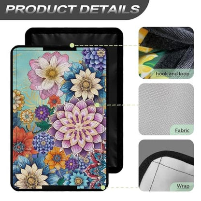 Boho Camper Blackout Shade Mandala Flower RV Window Shade Cover 25 X 16 Rectangular Foldable Travel Trailer Door Window Shade RV Accessories - color: Boho Mandala Flower