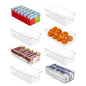 Vtopmart 8pcs Clear Organizers and Storage Bins, Plastic Storage Containers with Handles for Fridge, Freezer, Pantry, Cabinet, Kitchen Organization - size: Without Lid