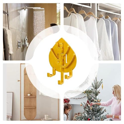 Wall Hook | Heavy Duty Space Saving Organizer - Multi-Hook Wall Coat Rack,for Jackets Hats Gloves Keys Scarves Purses Bags Bedroom Bathroom Entryway - color: Yellow
