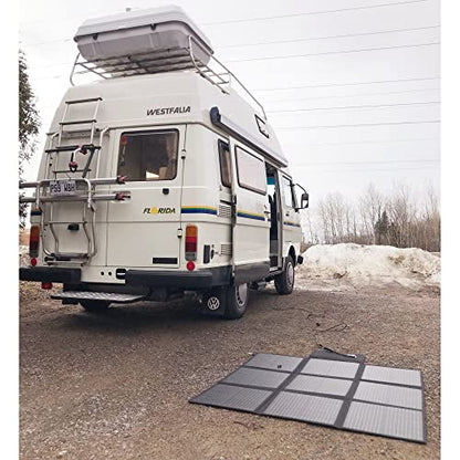 LENSUNSOLAR 200W 12V Portable Solar Panel Blanket with Standard Connectors for Solar Generator Power Station, Lightweight Ultra-Thin only 5.2 kgs/11.4 lbs - size: 200W Blanket