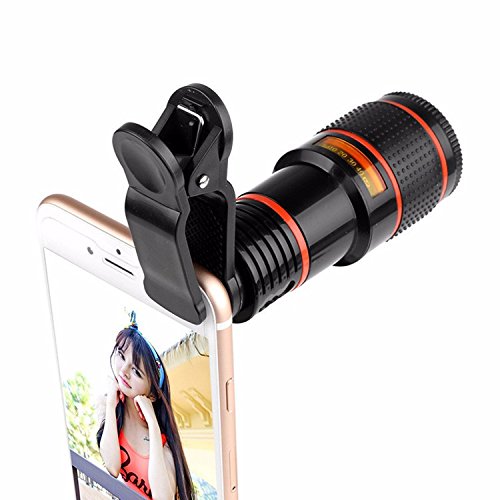 12X Long Focus Telephoto Phone Lens for iPhone and Android, Zoom Cellphone Camera Lens with Phone Clip for Picture Video Taking Long Distance Photography Travel - color: 12x