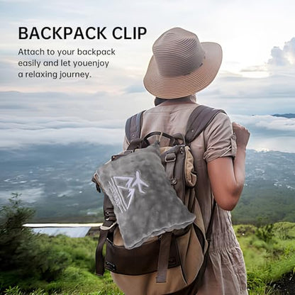 Travel Blanket and Pillow-2-in-1, Ultra-Soft&Compact, One-Piece Airplane Blanket with Hand Luggage Belt and Backpack Clip,Travelers Accessories Gifts, 61x43 Inches (Gray) - color: Gray