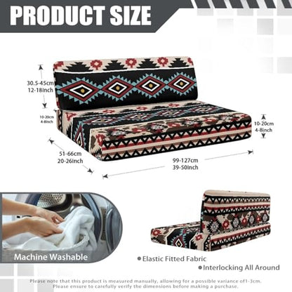 Navajo Print RV Dinette Cushions Covers Native American Tribal Geometric RV Couch Cushion Cover Booth Set 2 Cushion Couch Cover for RV Camper Sofa,Including 1 Bench Cover & 1 Backrest Cover - color: Navajo