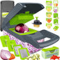 Dewpeton Pro-Series 20-in-1 Mandoline Slicer & Spiralizer, Veggie Chopper with Container, Home Essential Kitchen Gadget - color: Gray, size: 10 Blades