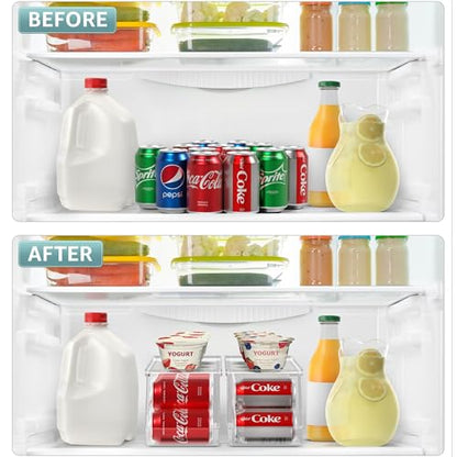 Sorbus Soda Can Organizer for Refrigerator Stackable Can Holder Dispenser with Lid for Fridge, Pantry, Freezer – Holds 12 Cans Each, BPA-Free, Clear Design, (2-Pack) - size: 2 Pack