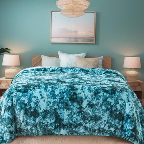 Richave Fuzzy Throw Blanket Travel Size - Teal, Premium Lightweight Anti-Static, Plush and Furry Faux Fur, Reversible Throw Blankets for Sofa and Bed, 50x60 Inches,Teal - color: Teal, size: Travel (50-Inch-by-61-Inch)