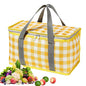 Insulated Reusable Food Picnic Bag Beach Bags, Cooler Bags with Zippered Top -for Hot or Cold,Picnic Basket Collapsible,Beach, Outdoor Party, Camping,Festivals (Yellow) - color: Yellow