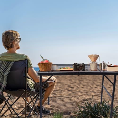 WildFinder 3x2 FT Folding Grill Table, Portable Camping Table for Outside, Adjustable Height Folding Table with Desktop & Mesh Bag, Lightweight Outdoor Table for Camping, Picnic, BBQ - size: 3x2FT
