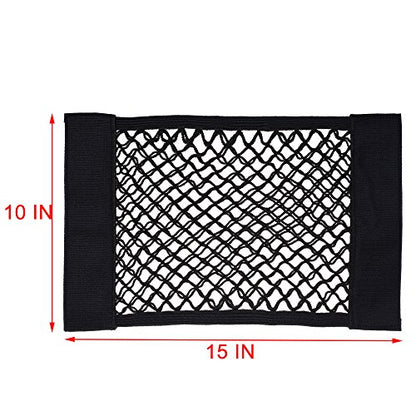 Cosmos Universal Mesh Cargo Net Wall Sticker Organizer Pouch Bag Storage Mesh Net for Car Trunk, Pack of 2 with Tape Stickers