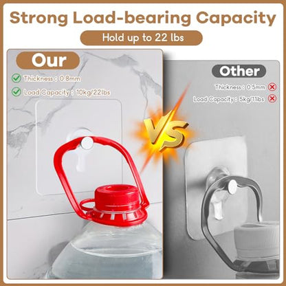 22 Pcs Drill Free Adhesive Wall Hooks, 20 lb Capacity Picture Hanging Hooks, Heavy Duty Picture Hangers Without Nails Strong Hold for Bathroom, Kitchen & Entryway - size: 2.2 inch