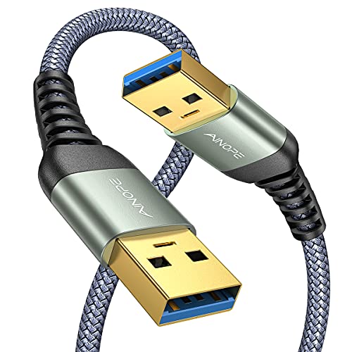 AINOPE USB to USB Cable, 1.5FT*1Pack USB 3.0 A to A Male to Male Cable [Never Rupture] Double End Type A Cord for Data Transfer, Compatible with Hard Drive Enclosures, Laptop Cooler, KVM, DVD Player - color: Grey, size: 1.5FT