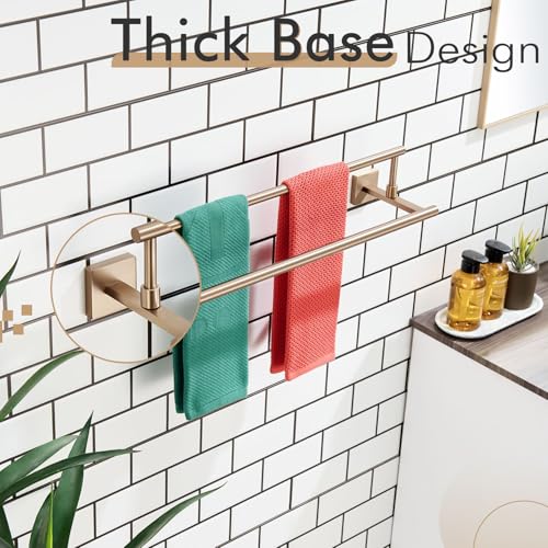KOKOSIRI Towel Bars 24-Inch Bathroom Towel Holder Champagne Bronze Bath Towel Rails Racks Wall Mounted Stainless Steel B5009CPG-L24 - color: Champagne Bronze, size: 24-Inch