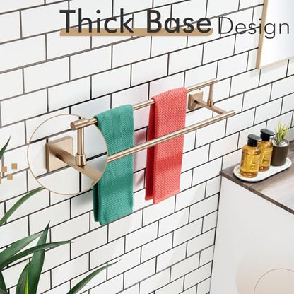 KOKOSIRI Towel Bars 24-Inch Bathroom Towel Holder Champagne Bronze Bath Towel Rails Racks Wall Mounted Stainless Steel B5009CPG-L24 - color: Champagne Bronze, size: 24-Inch