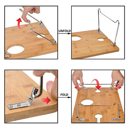 Tirrinia Portable Wine Picnic Table, Ideal Wine Gift for Women Men, Small Folding Outdoor Picnic & Cheese Tray with 2 Wine Glasses Holder for Camping, Park, Beach, Garden, Concerts - size: 15.7" x 11.8"