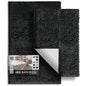 Hearth & Harbor Bathroom Rugs, Chenille Bath Mat - Machine Washable Bath Mats for Bathroom Non-Slip Backing Rubber, Quick Dry Bathroom Mat - color: Black, style: 17 x 24 + 20 x 32