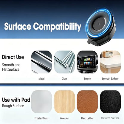2026 Unique Stylish Car Phone Holder Mount for iPhone 17-12 | Upgraded Anti-Wobble Performance; 360° Adjustable; 108LBS Suction Cup & 3600gf Strong Magnet; for Car Wall Shower Kitchen