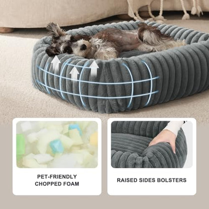 FURTIME Dog Beds Large Sized Dog, Washable Orthopedic Pet Bed with Removable Cover, Rectangle Soft Calming Sleeping Puppy Bed Durable Pet Cuddler with Anti-Slip Bottom, Grey, XL(42"x20"x8") - color: Grey, size: XL(42"x20"x8")