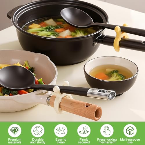 Multifunction Silicone Pot Handle Spatula Rack, 2026 Non-Slip Spoon Holder, Kitchen Gadgets, Steam Releaser,Utensil Anti Scalding Pot Clip for Cooking Accessories (1, 3 Color)