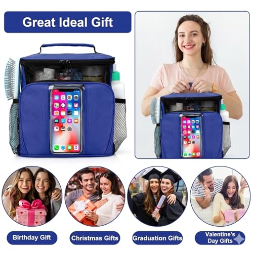 BAIMAY Dorm Room Essentials for Guys, Quick Dry Mesh Shower Caddy-Blue - color: Blue