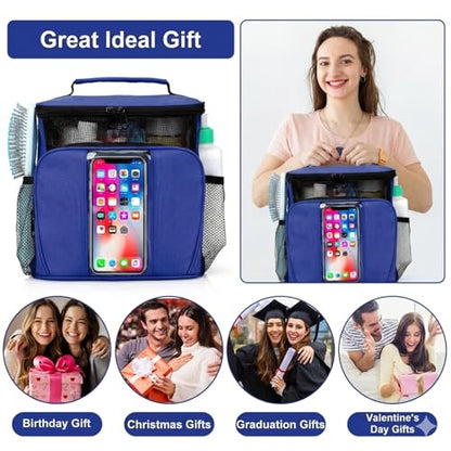 BAIMAY Dorm Room Essentials for Guys, Quick Dry Mesh Shower Caddy-Blue - color: Blue