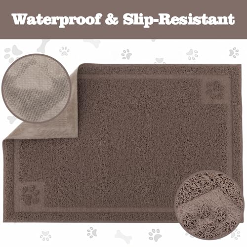 Darkyazi Pet Feeding Mat Large for Dogs and Cats,24"×16" Flexible and Easy to Clean Feeding Mat,Best for Non Slip Waterproof Feeding Mat. (Coffee) - color: Coffee