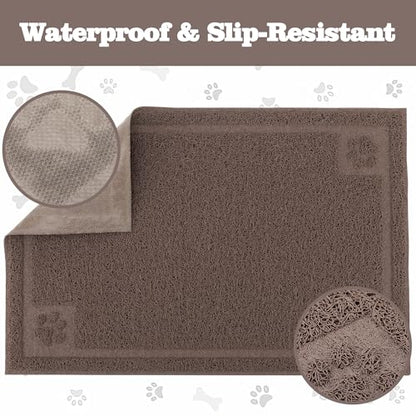 Darkyazi Pet Feeding Mat Large for Dogs and Cats,24"×16" Flexible and Easy to Clean Feeding Mat,Best for Non Slip Waterproof Feeding Mat. (Coffee) - color: Coffee