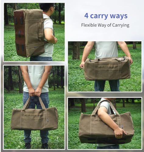 Large Military Duffle Bag Tactical Camping Storage Utility Tote Bag Camping Kitchen Organizer with Deployment Cargo Bag Travel Sports Equipment(Khaki,Small 21.26"x9.84"x9.84") - size: Small 21.26"x9.84"x9.84"