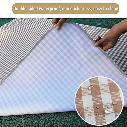 RUIBOLU Extra Large Picnic Blanket Beach Blankets, 80''x60'' Picnic Mat Waterproof Sand Proof Foldable Portable for Outdoor Camping Hiking Travel Grass Park Music Festival Lawn Mats (Brown) - color: Brown 80x60 Inch