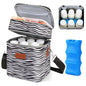 PIIOSER Breastmilk Cooler Bag with Ice Pack, Fits 6 Baby Bottles Up to 9 Oz, Stylish Baby Cooler Travel Bags with Shoulder Strap, Double Deck & Leakproof for Nursing & Working Moms(Zebra Printed) - color: Zebra