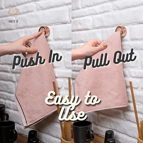 HEFA Modern Elegant 4 Pack Towel Hooks, Rose Gold, Plastic, Wall Mount, 2 Pounds Max Weight, Kitchen, Bathroom - color: Rose Gold, size: 4 Pack