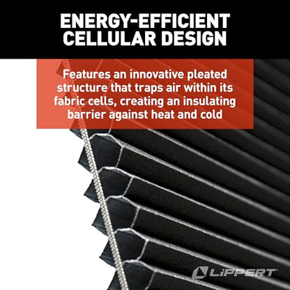 Lippert Thin Shade EcoCell Complete RV Window Kit for Entry Doors with Frame, Tinted Glass, Horizontal Blind, Sun-Blocking Protection, Easy Sliding Operation, Quick Installation - 2025009148
