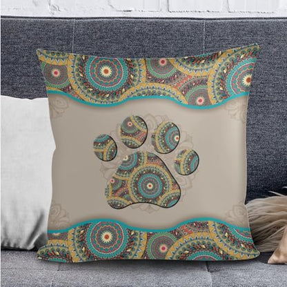 Boho Mandala Dog Paw Print 3 Pcs RV Dinette Cushion Covers Stretch Camper Cushion Slipcover Sofa Furniture Protector Include 1 Backrest Cover 1 Bench Cover and 1 Pillowcase - color: Boho Mandala Dog Paw
