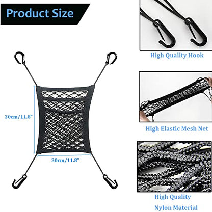 Pincuttee 3-Layer Car Mesh Organizer 1 Pack,Seat Back Net Bag Organizer,Seat Back Net Bag Barrier of Backseat Dog or Kids Pet, for Car/SUV/Truck(Black)
