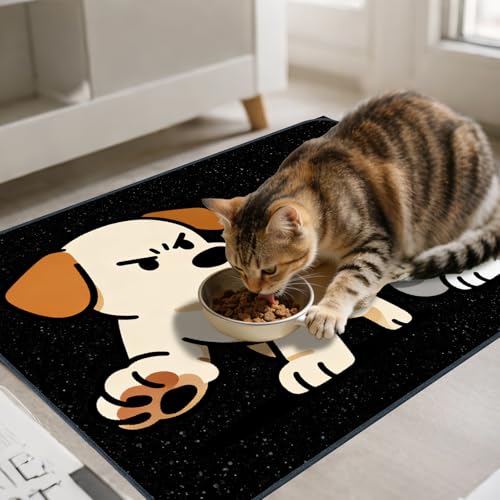 Nuxovilar Dog Supplies pet Food mat 23.62×17.71 inches Polyester mat for Dog Food and Water Bowls pet placemat Home Crate Travel - color: TT17784