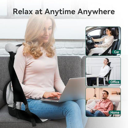 Memory Foam Lumbar Support Pillow, Car Seat Cushion, Office Chair Cushion, One Piece Chair Pad, Improve Posture, Sciatica, Hip & Back Coccyx Tailbone Pain
