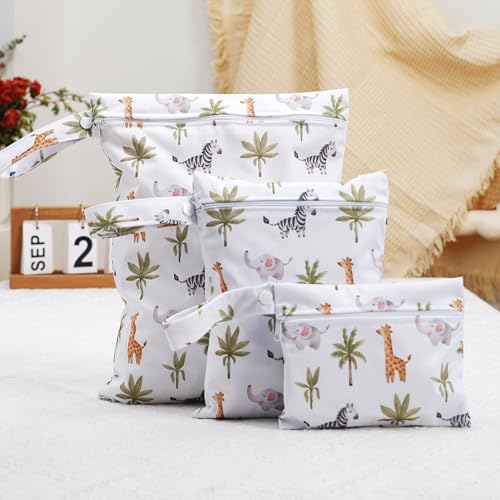 Happy Flute 3 Set Wet Bag Storage Bag Zipper Waterproof Washable | Travel Bags, Beach, Pool, Gym Bag for Cloth Diaper, Swimsuits & Wet Clothes(EF544) - color: EF643