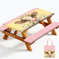 Picnic Table Cover with Bench Covers Elastic Edges, Outdoor Patio Camping Essentials 72 Inch 3PCS, Waterproof Camping Fitted Tablecloth with Handbags (Pink check daisy cow) - color: Pink checkered cow, size: 72" x 30" (Rectangular)