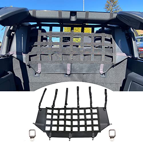 sukemichi Dog Car Barrier for Bronco, Dog Barrier Car Net Mesh Divider Restraint Trunk Cargo Area for 2021-2025 2026 Ford Bronco Accessories 4 Door, Suitable for Medium, Large Pets, Black