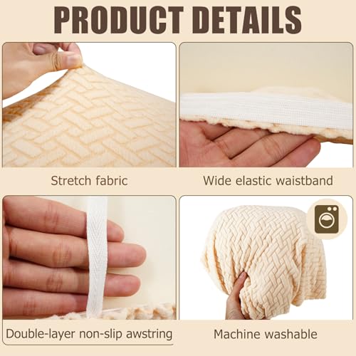 2 Piece RV Couch Covers for Sofa Bed, Stretch Elastic Camper Slipcover for RV Jackknife Sofa Bed, Washable Anti-Slip Furniture Protector, Pet Friendly & Wrinkle Free(Beige) - color: Beige