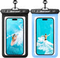 Hiearcool Waterproof Phone Pouch, Waterproof Beach Bag Compatible for iPhone 17 16 15 14 13 Pro Max, IPX8 Cellphone Travel Essentials for Beach -Black & Sky Blue-2Pack - color: Black & Skyblue