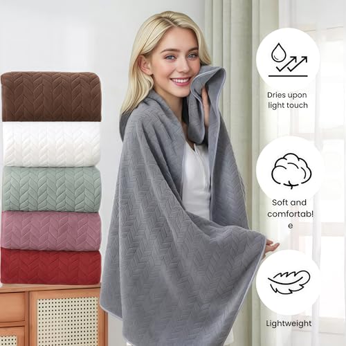 XJEXUEIZLarge Microfiber Bath Towels, Soft, Absorbent, and Quick Dry Towels for Bathroom, Pool, Beach, Swim, and Yoga, Large Bathroom Towels for Daily Use Sized at 55 inches by 27 inches (Grey)
