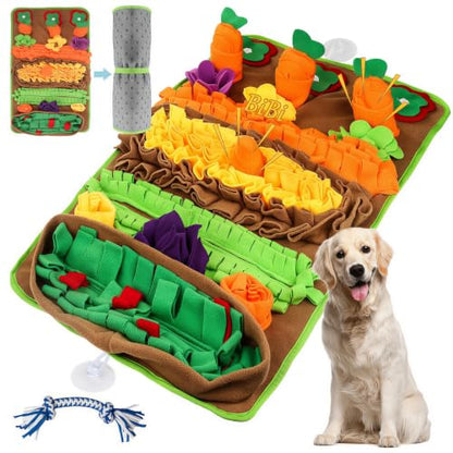 Snuffle Mat for Dogs – Extra Large 32'' x 20'', Washable Slow Feeder Dog Toy, Durable Interactive Dog Puzzle for Mental Stimulation & Nosework Training, with Anti-Slip Suction Cups - color: Green-Yellow