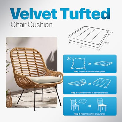 ShadeMart Dining Chairs Cushion with Removable Cover, Dining Kitchen Chair Pads with Non-Slip Bottom, Anti-Pet Scratch Fabric, Premium 63D Foam, 16'' x 16'' x 2'', Green (Pack of 1) - color: Green, size: 63D - 2‘’ x 16'' x 16''
