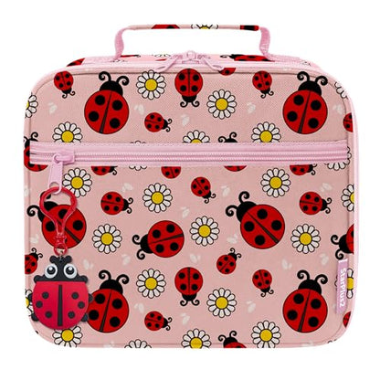 Medium Travel Pill Bottle Organizer, Child Medicine Bag with Zipper Toy, Carrier for Kids Medications and Medical Supplies - Lady Bugs - color: - M Kid Lady Bugs