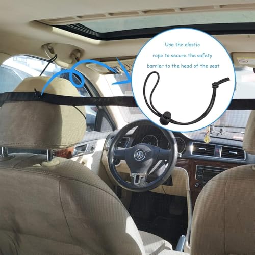 Dog Car Barrier Vehicle Pet Barrier Backseat Mesh Dog Car Divider Net with Adjusting Rope and Hook Suitable for SUV Pickup and Small Car (43in x 23.6in) - size: 43 x 23.6 Inch